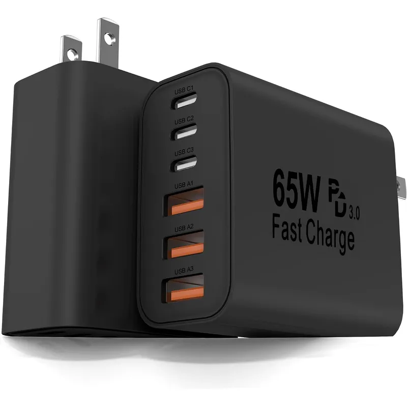 FEEL2NICE 65 W 6-Port USB Charger – Black