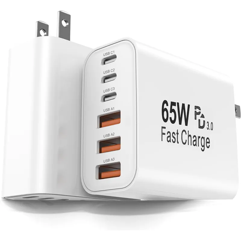 FEEL2NICE 65 W 6-Port USB Charger – White