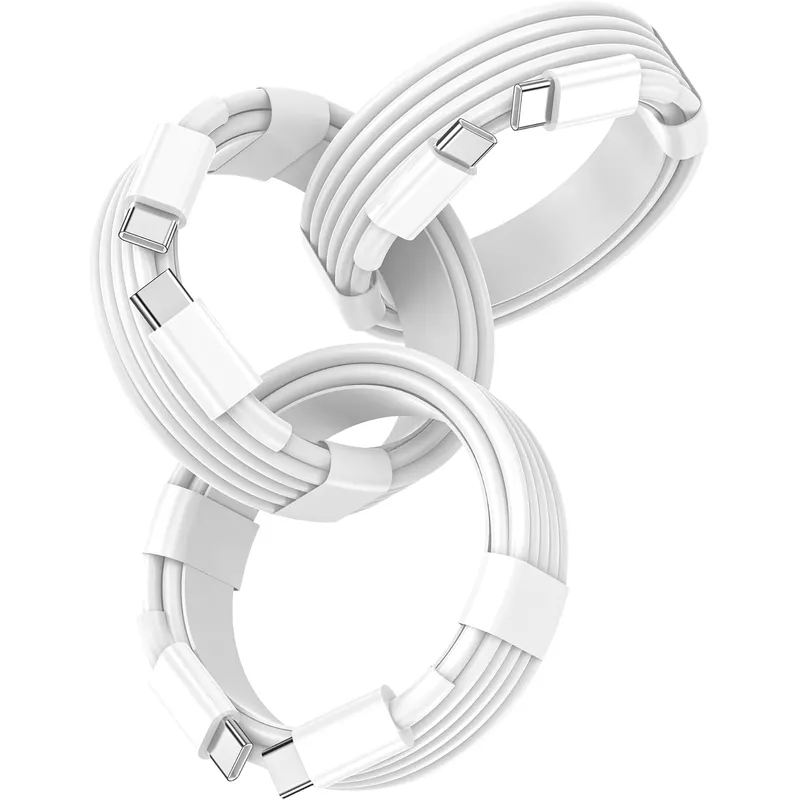 FEEL2NICE USB-C to USB-C Cable 60 W, 3-Pack – White