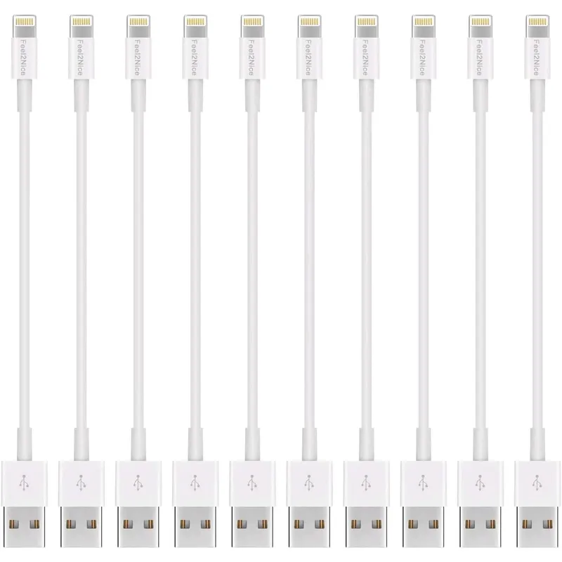 FEEL2NICE Short Lightning Cable, 10-Pack