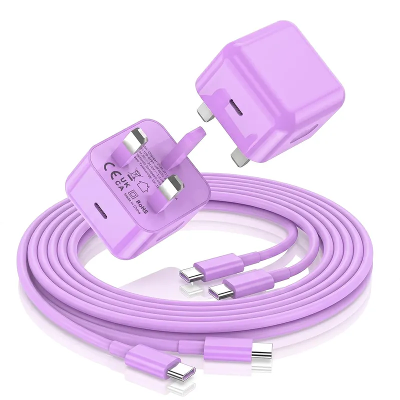 FEEL2NICE 20 W Charger + USB-C Cable Kit – Purple