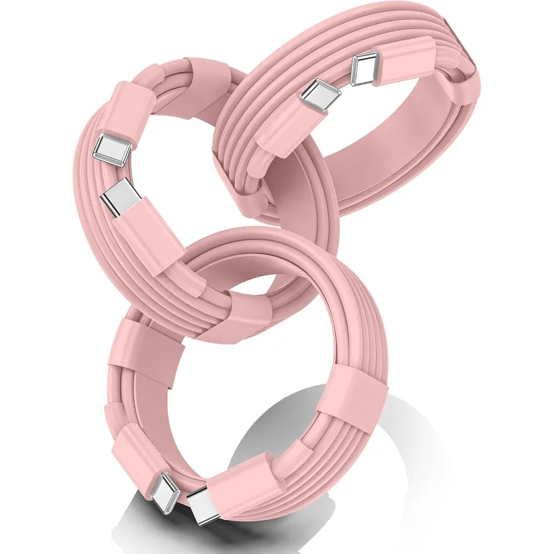 FEEL2NICE USB-C to USB-C Cable 60 W, 3-Pack – Pink