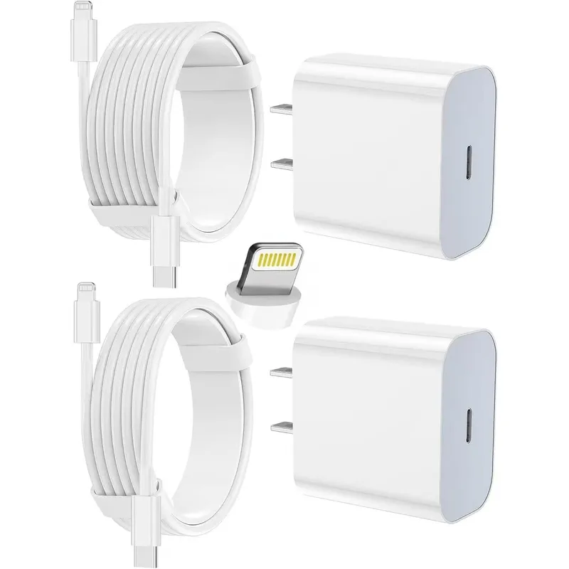 FEEL2NICE USB-C Charger + Lightning Cable Kit – White