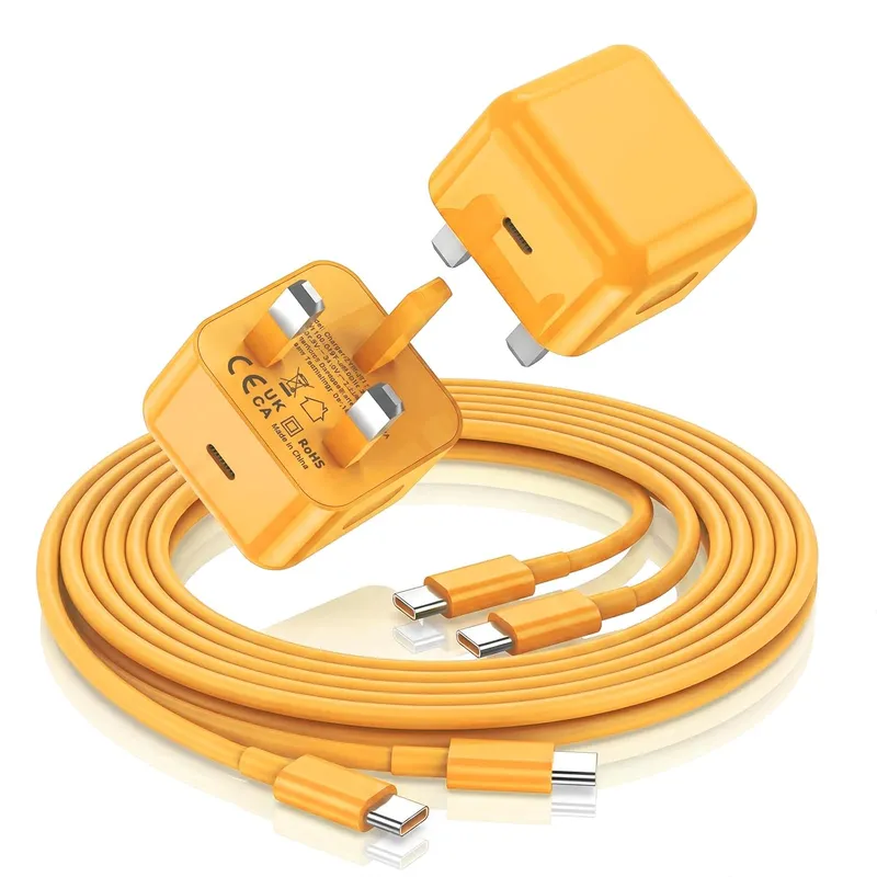 FEEL2NICE 20 W Charger + USB-C Cable Kit – Yellow