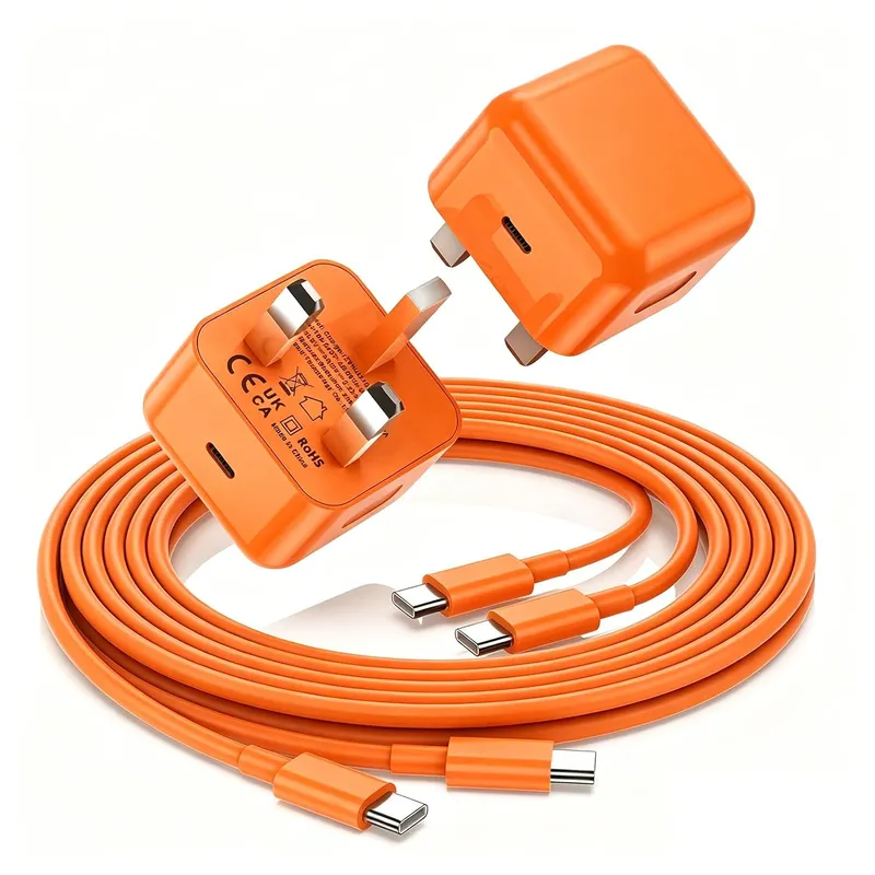 FEEL2NICE 20 W Charger + USB-C Cable Kit – Orange